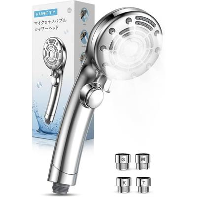 RUNCTY Shower Head Micro Nano Bubble High Pressure Water Saving 90 Temporary Stop 6 Modes Ultra Fine Bubbles Mist Skin Care Hair Moisturizing Pore 4 2