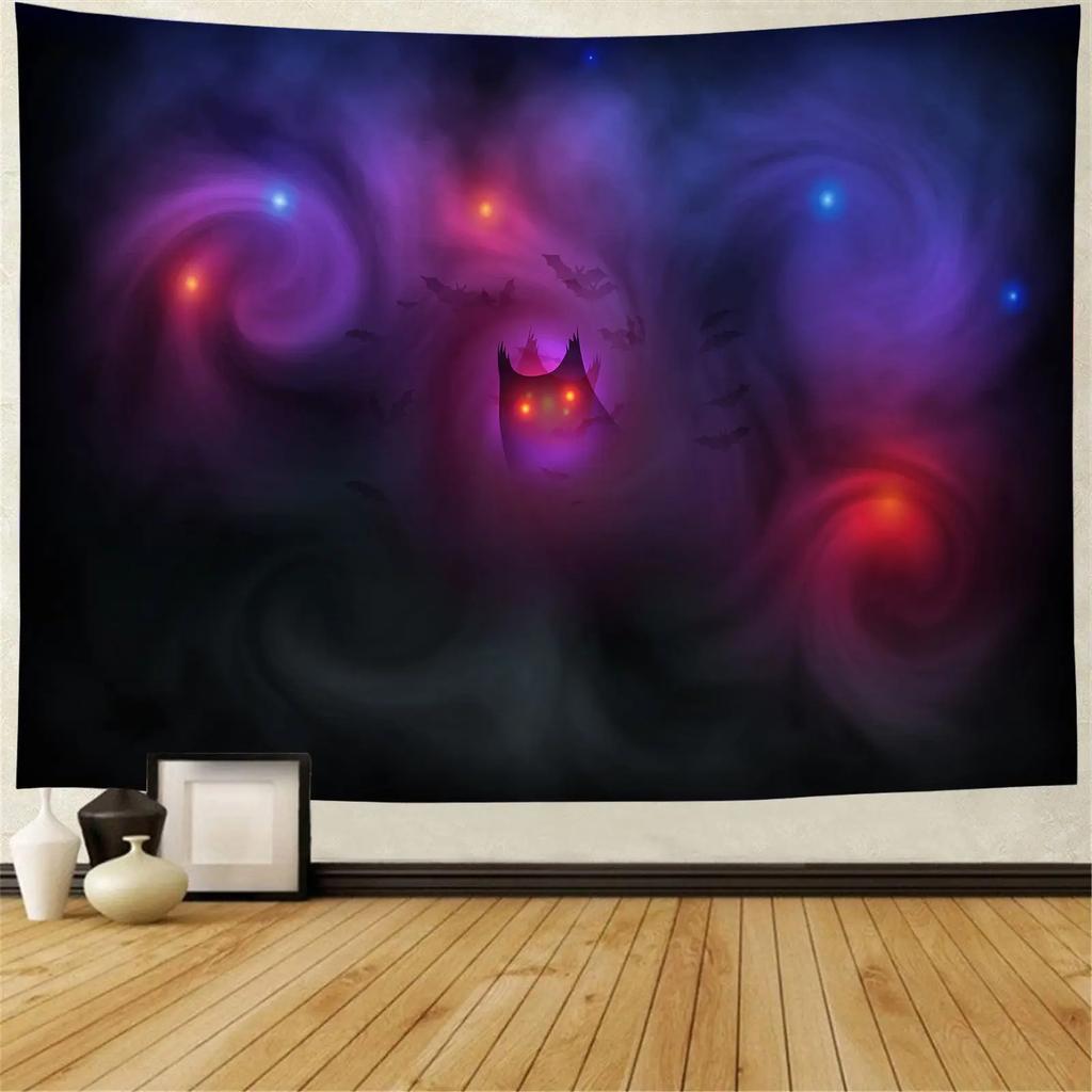 Boho Wicked Magic Castle Ghost Wall Rug Decor Devil Bedspread Cushion Halloween Pumpkin Lantern Wall Tapestry Tapiz