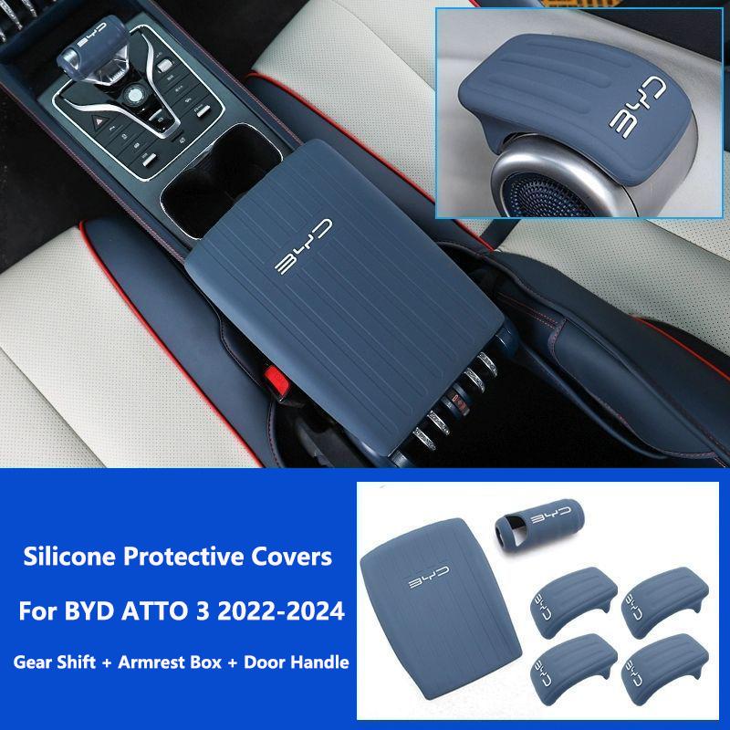 

For BYD Atto 3 Yuan Plus 2022-2025 Door Handrail Silicone Cover Gear Shift Armrest Box Protection Cover Car Interior Protective LHD cars