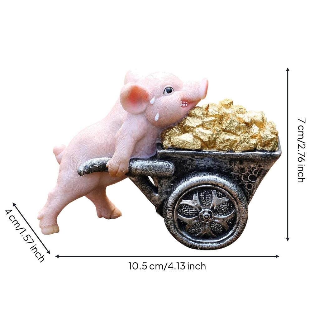 Pink Pig Figurine Decorative Reclining Statue Outdoor for Garden Displays, Courtyard