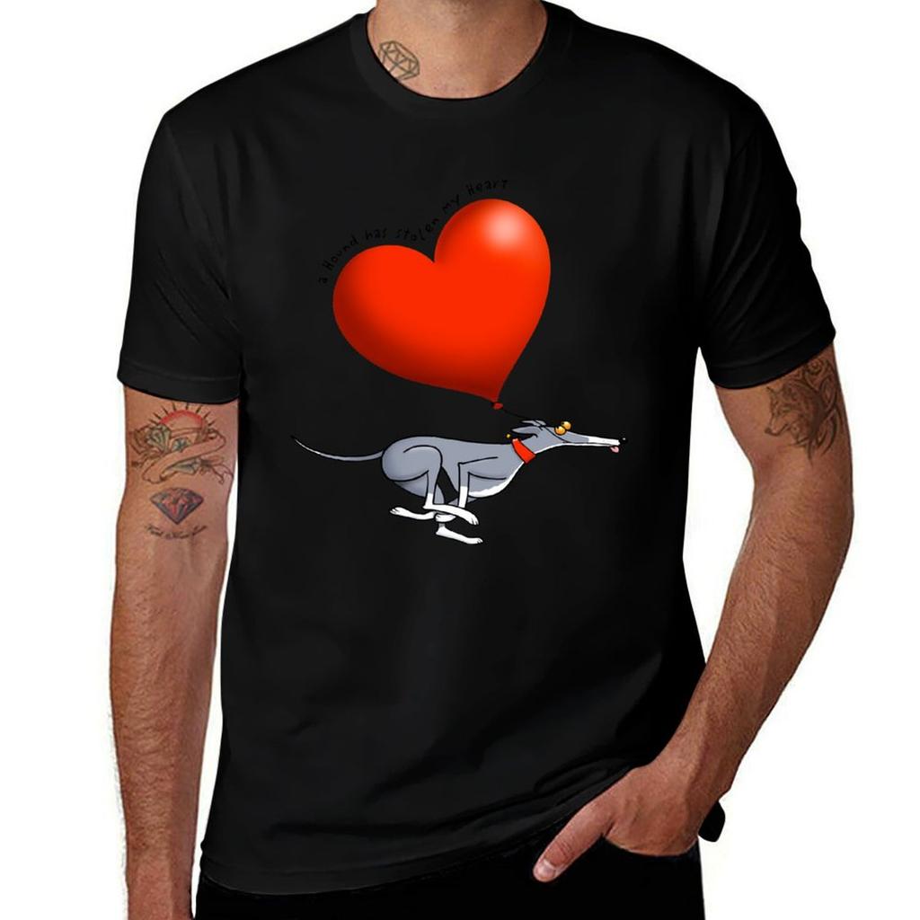 Stolen Heart - blue hound T-Shirt Basic Solid Color Casual Tee Shirt