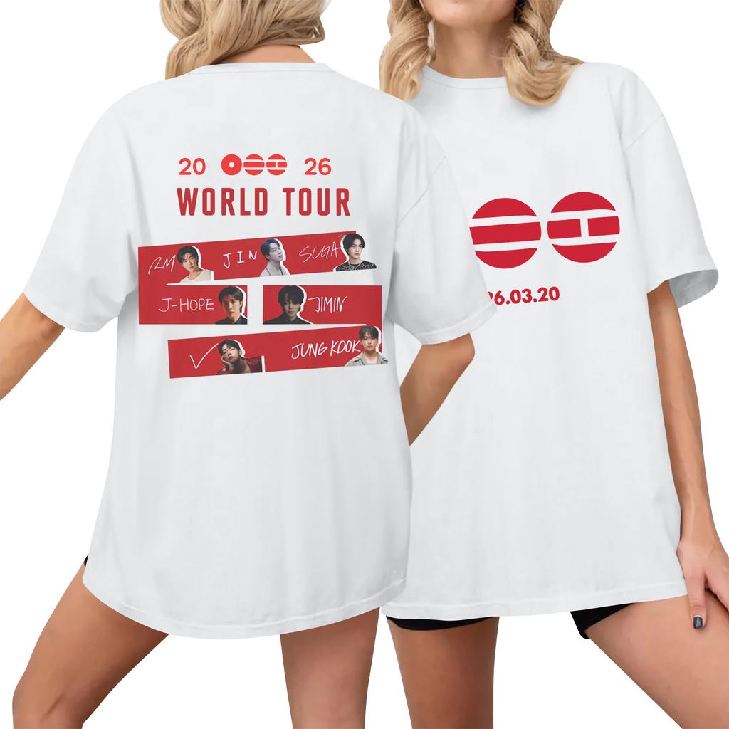 Women's Casual Printed T-Shirt Round Neck Pullover Short Sleeve Top