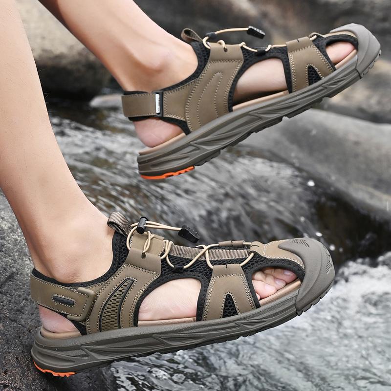 Modeschuhe Herren Outdoor Freizeitsandalen atmungsaktiv Sommerschuhe Sandale Herren Mesh Sandalen Wandersandalen Herrenschuhe