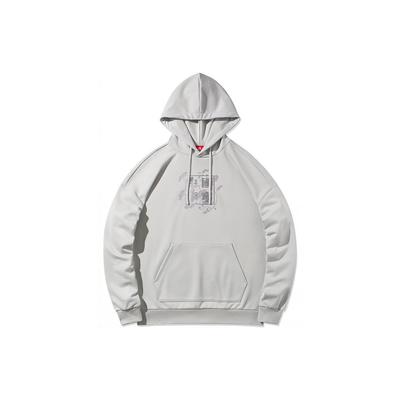 Li Ning Sports Basketball Series Bedrukte Hoodie Heren Sweatshirt Grijs AWDR947-2