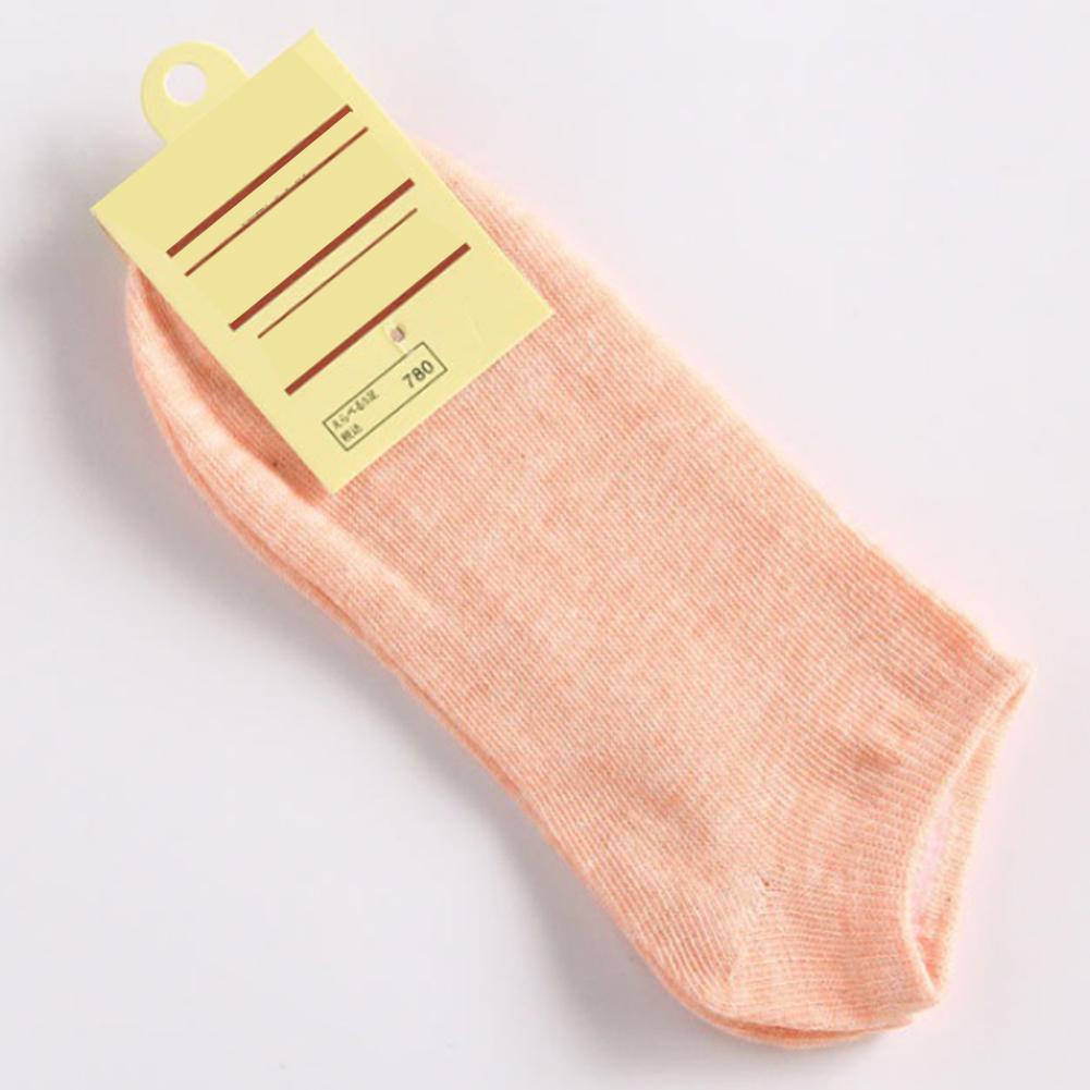 Stylish Casual Women Solid Color Elastic Cotton Breathable Low Cut Ankle Boat Socks Warm Socks