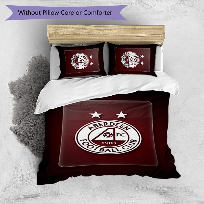 Set Biancheria da Letto Stampato Aberdeen FC 3 Pezzi Copripiumino Traspirante con Federe Biancheria da Letto Decorativa per Camera da Letto Casa