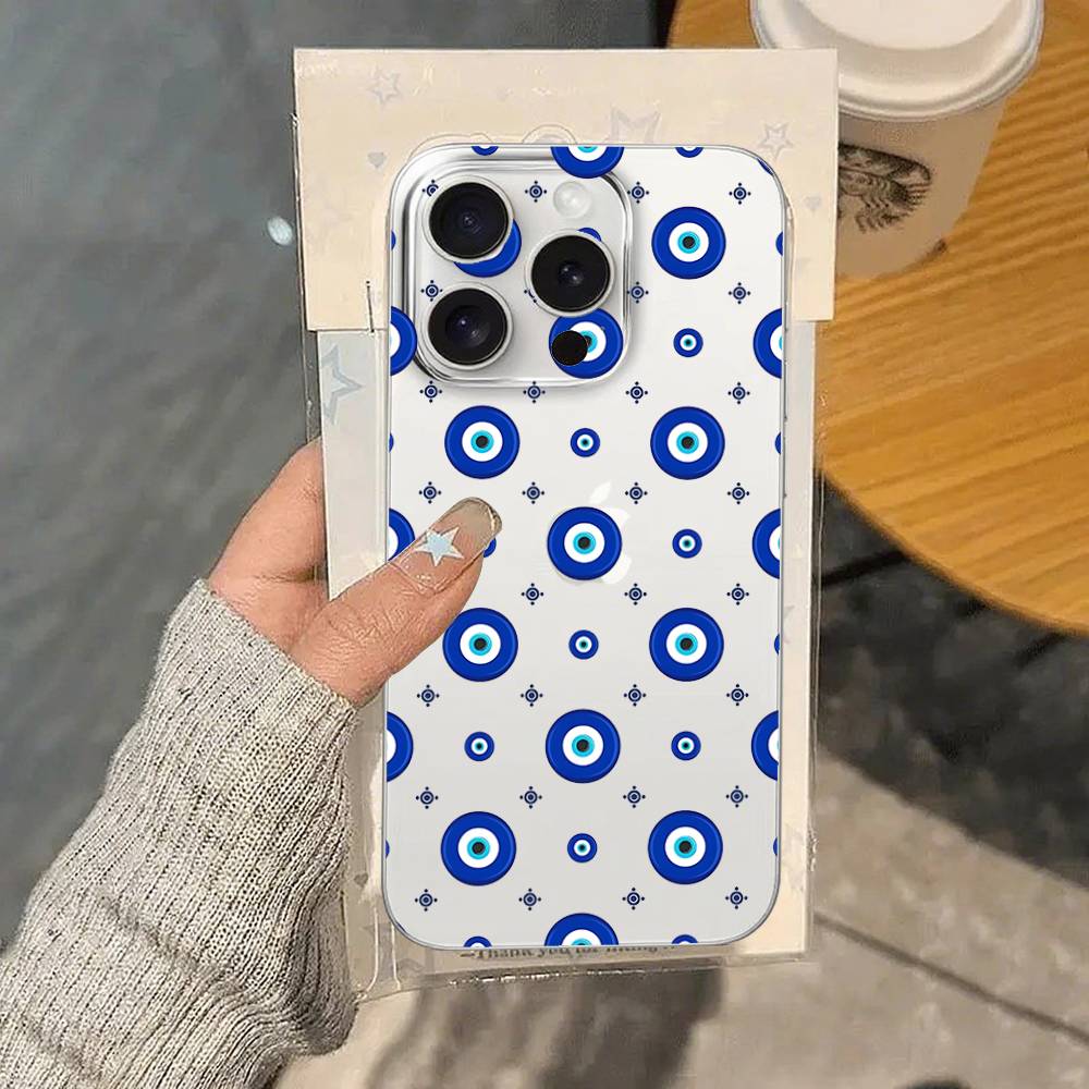 Blues Eyes Phone Case For IPhone 17/16/15/11/13/14 Pro Max Plus/X/Xr/Xs Max/12mini Air Transparent Clear