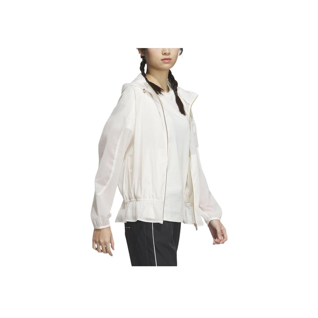 Adidas Lightweight Sports Casual Hooded Jacket Women Outerwear Pink White HY2825