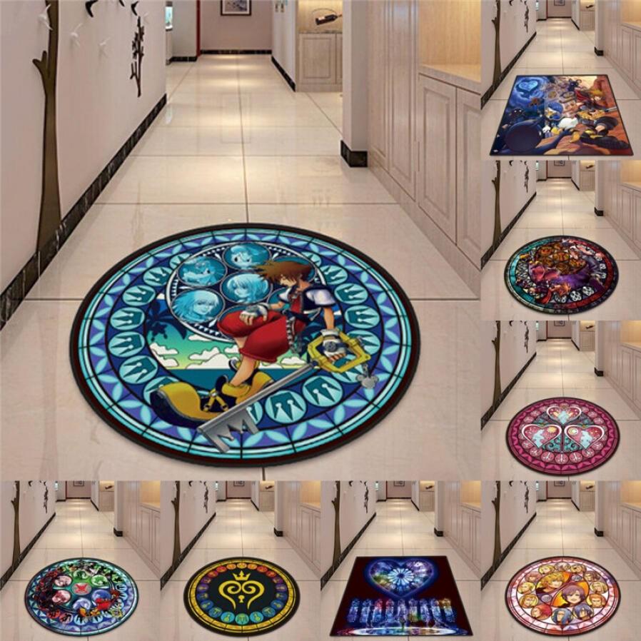 Kingdom Hearts Floor Rug Carpet Bedroom Non-Slip Door Chair Mat Round/square New