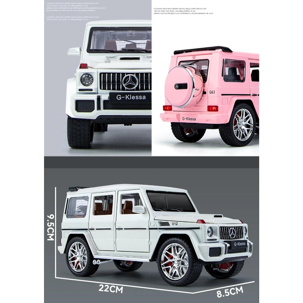 1/24 Alloy Die-cast Benz G63 Car Model Simulation Sound and Light Off-road Vehicle Toys Children's Birthday Gift Christmas