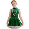 Mädchen Lebkuchen Kostüm Weihnachtsplätzchen Cosplay Ärmellos Hohler Rücken Samt Tutu Kleid Tanzbody Jumpsuit