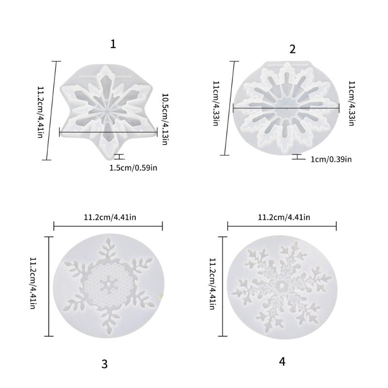 Silicone Snowflake Pendant Mould Christmas Tree Hanging Accessories Epoxy Mold Stylish Home Decoration Making Mold