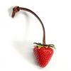 Elegant Waterproof Strawberry Key Ring Resin Handmade Keychain 3D Design Bag Charm Bag Decoration