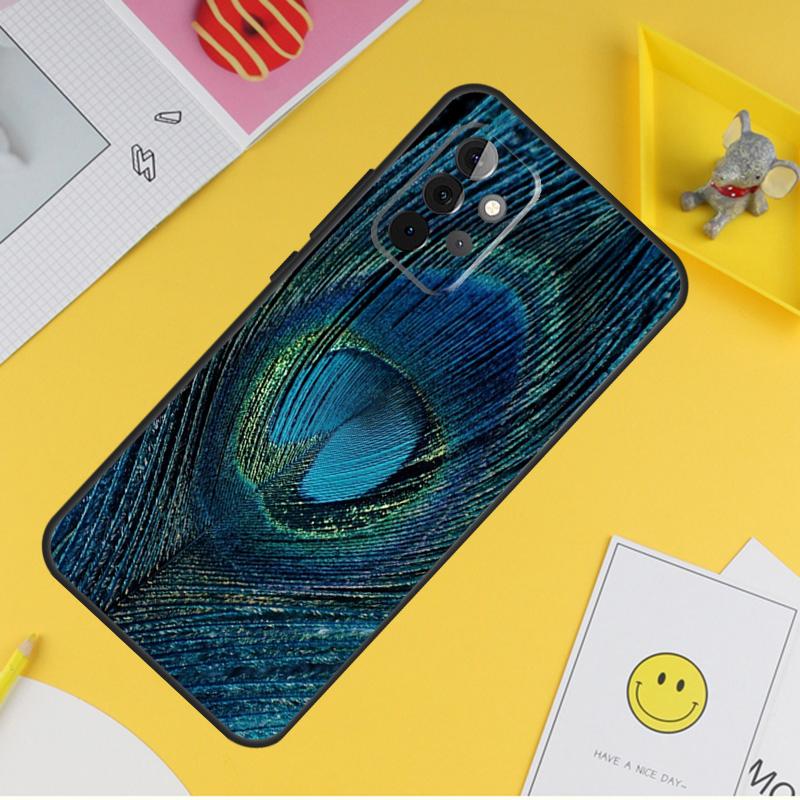 Vogel Pfauenfeder Hülle Für Samsung Galaxy A15 A17 A54 A34 A14 A13 A23 A33 A53 A52 A32 A12 A56 A36 A16 A35 A55