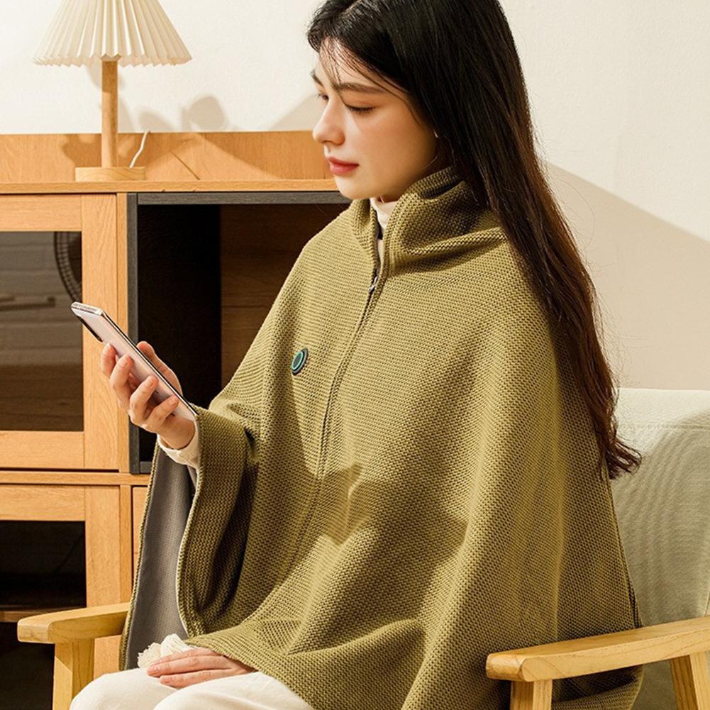 Wearable USB Electric Heated Blanket 3 Heated Level Throw Blanket with 5000mAh Power Bank Heating Blanket Shawl For Home Office