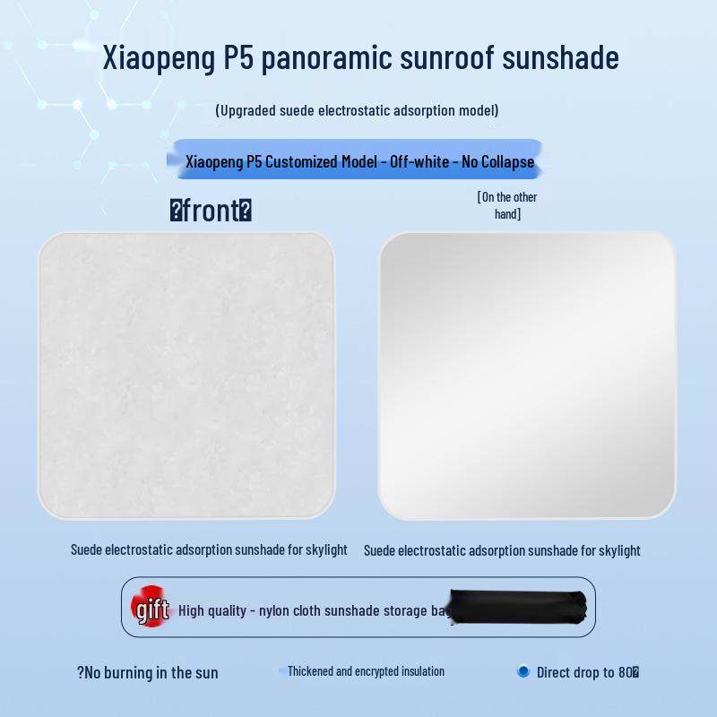 Xpeng 21 P5 Sunroof Static Sunshade: Heat Insulation, Sun Protection, Privacy.