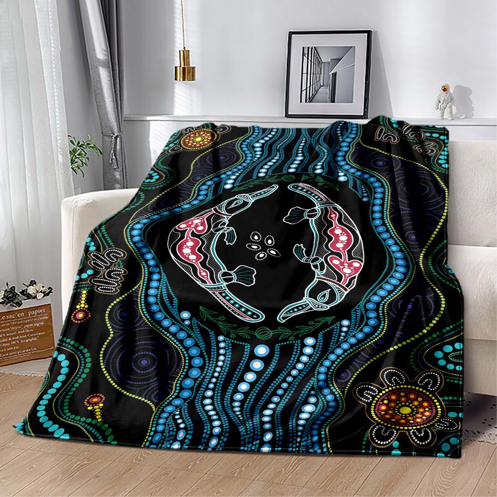 Australian Aboriginal Style 31 Blanket Soft & Cozy Perfect for Livingroom Sofa Chair Four Seasons Universal Stylish Decor
