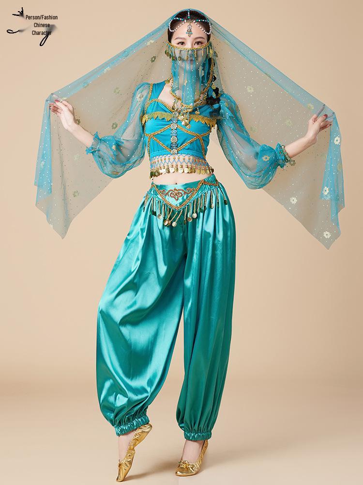 Halloween Princess Jasmine Cosplay Costume: Belly Dance & Stage Performance Set