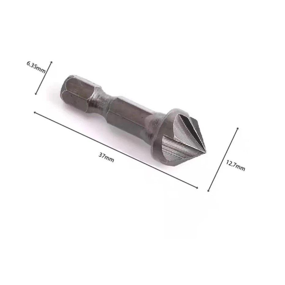 Drill Bit Six Flute Chamfer Bit Hex Countersink Woodworking