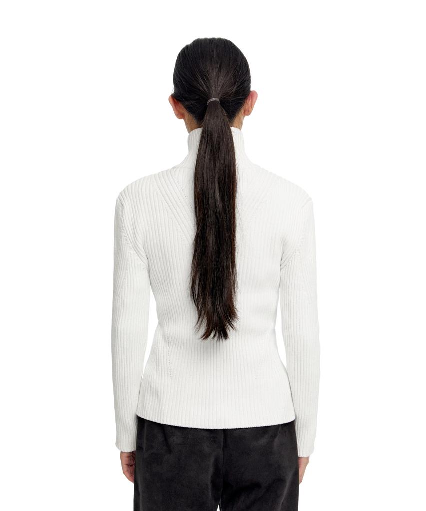 ERA Women Slim-Fit Zip-Up Sweater - White