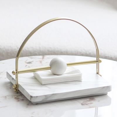 Moderner Leichter Luxus Metall Küchenrollenhalter Verzierungen Hotel Club Verkaufsbüro Musterzimmer Imitation Marmor Briefbeschwerer Dekorationen