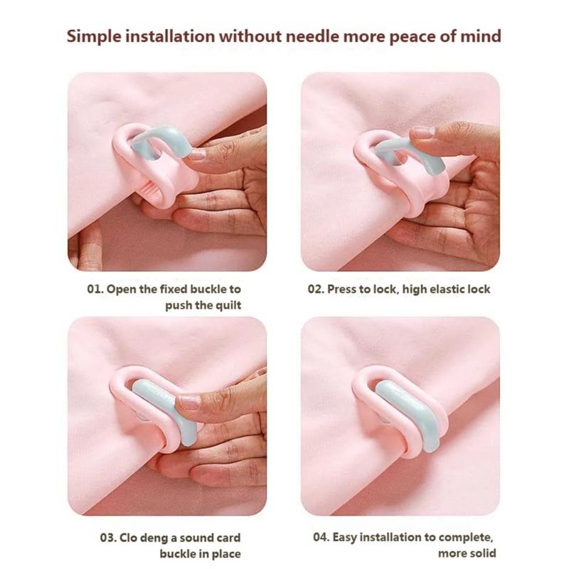 6Pcs Bed Sheet Holders Secure Grip for Duvet Blanket Prevent Sliding Easy Setups