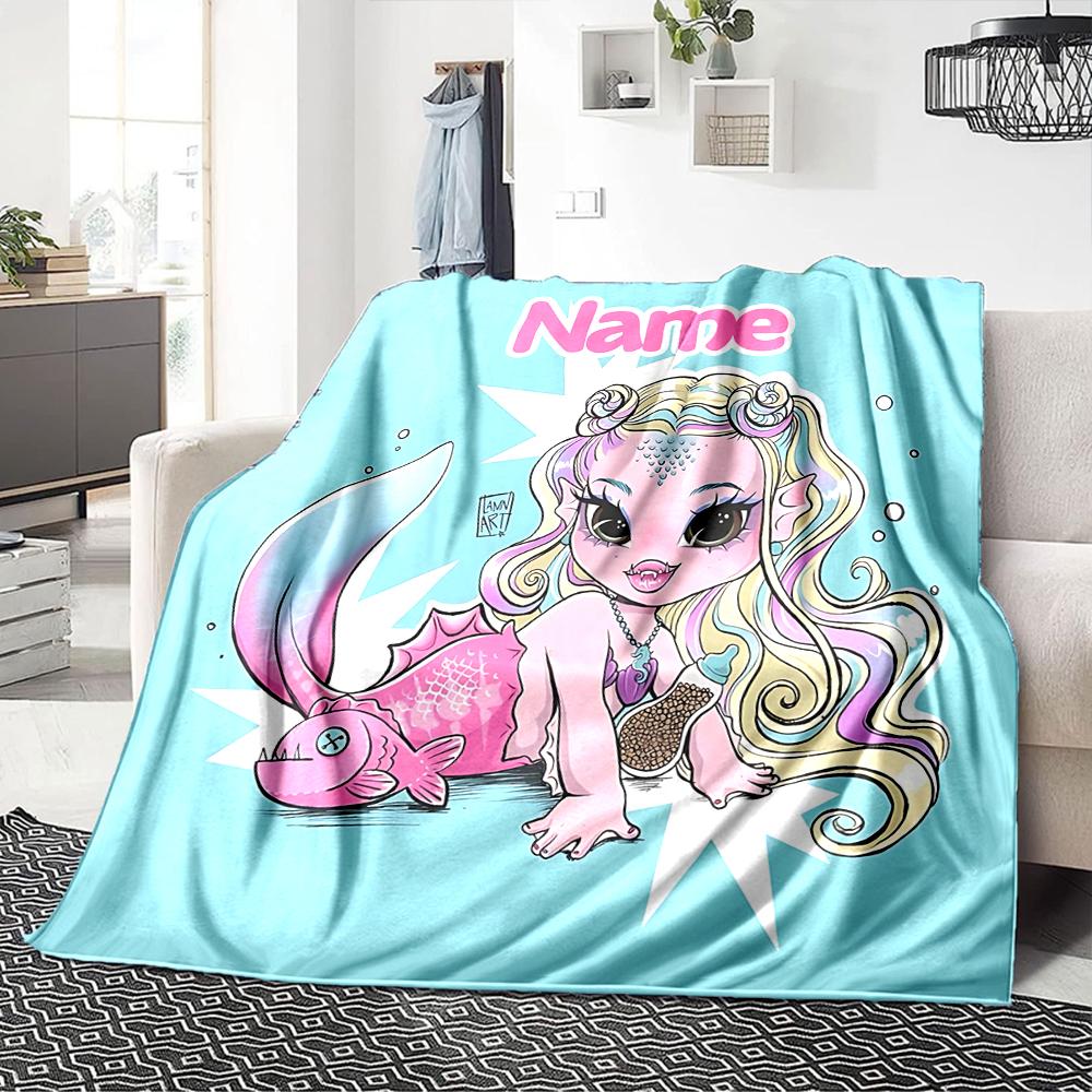 Custom Name Vampire Gothic Fantasy Art blanket for Couch & Bed, Plush Cozy Fuzzy Blanket Super Soft & Warm Blankets for Fall and Winter. 0908440
