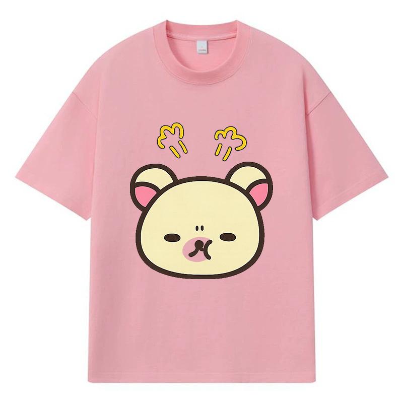 2026 Bear Head Printed Graphic Y2k Harajuku Streetwear 100% Cotton T Shirt Casual Oversized Summer Men T-shirt