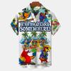 Parrot Printed Shirt Men's Summer Fashion Shirt Single Breasted Short Sleeved Hawaiian Shirt Beach Animal Shirt Men's Clothing