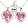 Anime Bungou Stray Dogs Glass Cabochon Glass Heart Pendant Double Sided Necklace Fan Gift Jewelry For Friends