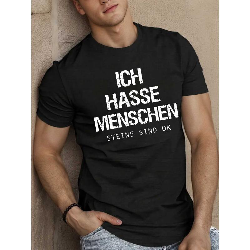 

Fun German Plus Size Men s T-Shirt, New Summer Style, Round Neck, Relaxed Fit, Oversized, Cool, Casual, and Fashionable S чёрный