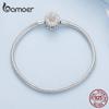 BAMOER 925 Sterling Silber Sonnenblume Basic Armband Schlangenkette Armband für Frauen Charms DIY Feinschmuck