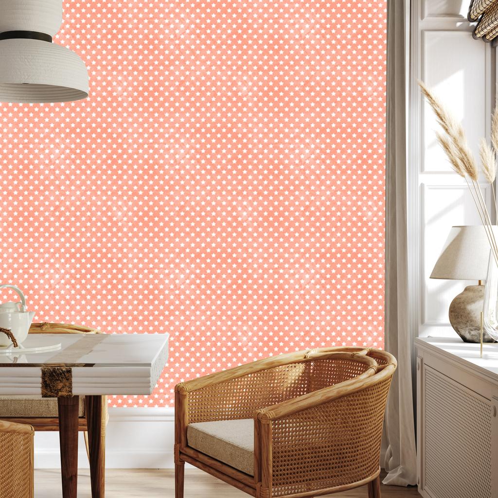 Peach Stars Wallpaper for Living Room and Bedroom 50x1000