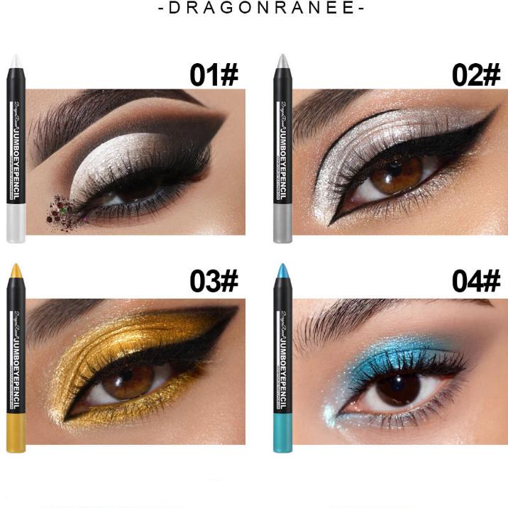 12 Colors Beauty Highlighter Eyeshadow Pencil Pen Eyeliner Pearlescent Long Lasting Silky Waterproof Pen Eyeshadow Stick Glitter Smooth Eyeshadow Pen