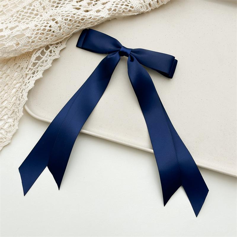 Women's Double-Layer Bow Ribbon Tassel Hair Clip - Woven Long Hair Tie Duckbill Accessory