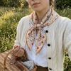 Flower Floral Print Silk Scarf Thin Square Handkerchief All-match Printed Scarves  Beach