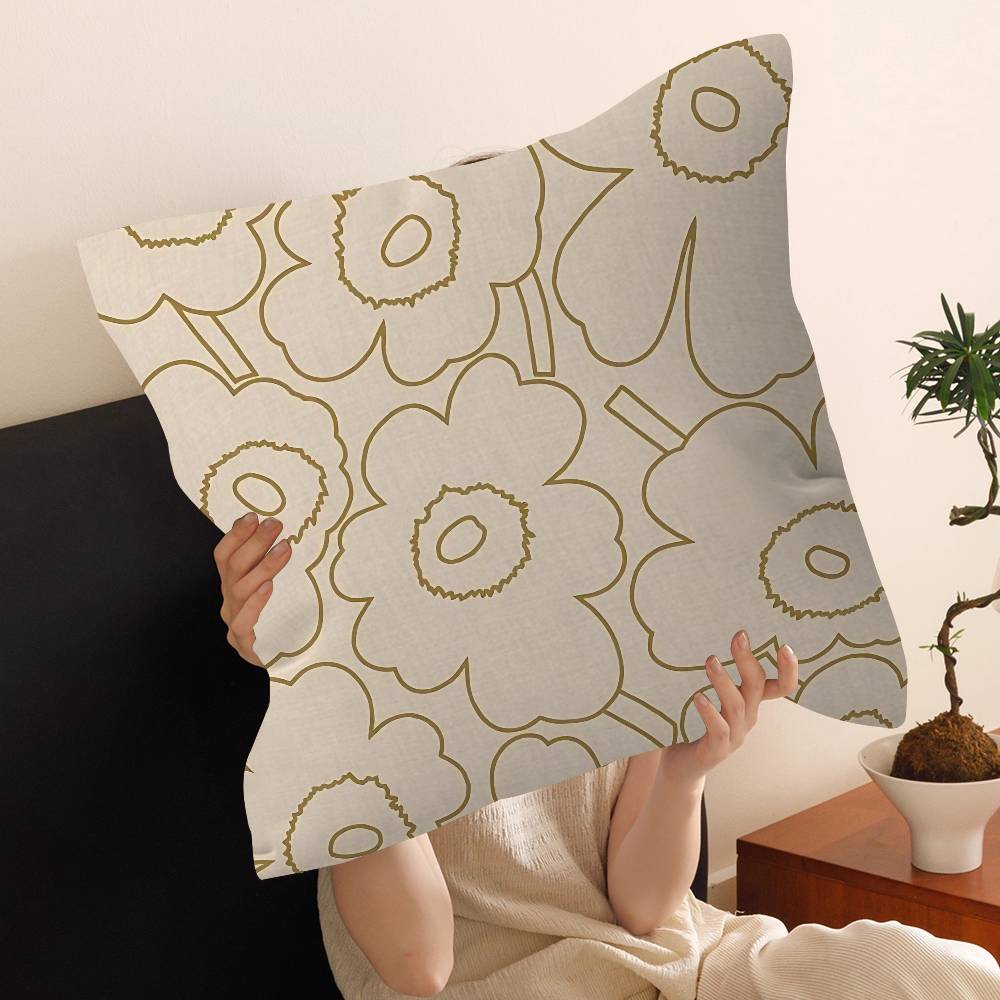Marimekko-U-Unikko Blumen Kissen Geschenke Heimbüro Einrichtung Schlafzimmer Sofa Auto Kissenbezug Hülle 45X45cm