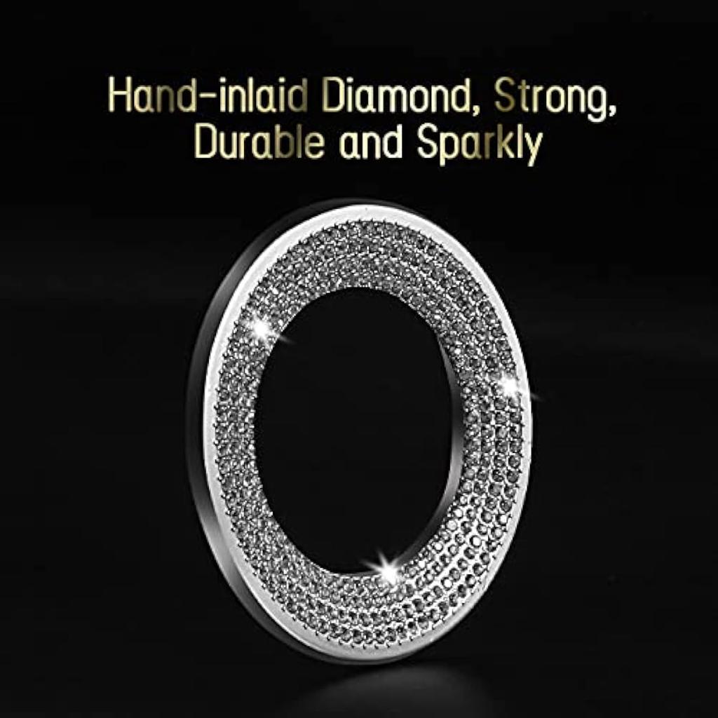 Bling Car Steering Wheel Emblem Logo Sticker Accessories Compatible with Volkswagen, Crystal DIY Diamond Interior Cover Badge Decorations