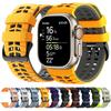 Tweekleurige Siliconen Band Voor Apple Watch Ultra 2 3 49mm Polsband Voor iWatch SE 5 6 7 8 9 10 11 44mm 45mm 46mm Band Armband