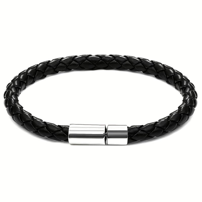 1pc Men's PU Leather Bracelet, Punk Rock Street Style, Minimalist & Stylish, Football Sporty Wristband