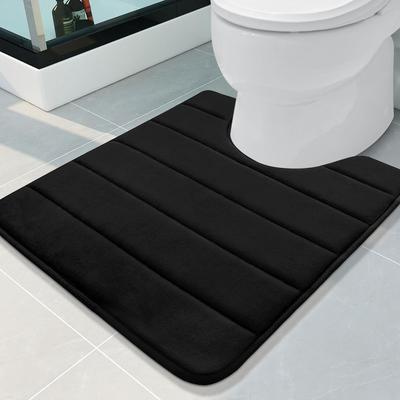 U-Shape Bath Mat 50x60CM Ultra Absorbent Memory Foam Bathroom Mat Non-Slip Toilet Mat for Bathroom Floor Home Decoration