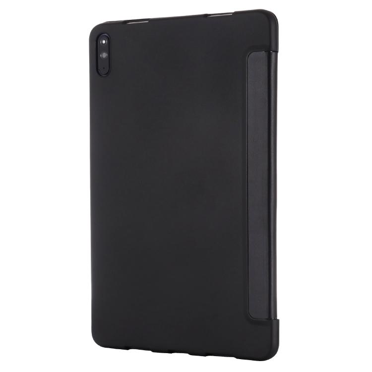 Für Huawei Matepad 10.4 GEBEI Stoßfeste horizontale Klapp-Lederhülle mit dreifach faltbarem Ständer(Grün)