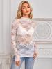 TK2025 Slim Fit Summer Mesh Lace Long Sleeve Top for Women