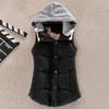 Women Cotton Vest Winter Coat Casual Pocket Casual Hooded Waistcoat Sleeveless Jacket Autumn Warm Vest Parkas