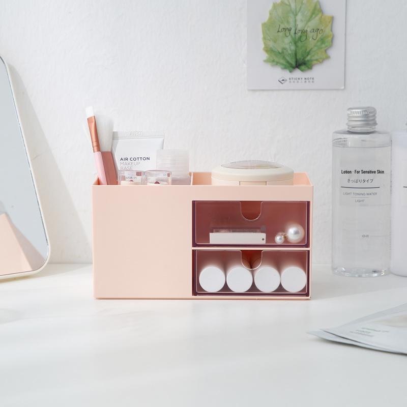 Plastic Double Drawer Jewelry and Cosmetic Organizer