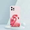 For iPhone 15 16 14 13 12 mini 11 Pro Max XS X XR SE 7 8 Plus Silicone Clear Cover lovely Pink Flamingos leaf Phone Case