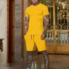 Nuovo set estivo da uomo con t-shirt a maniche corte traspirante e pantaloncini, abbigliamento popolare ad asciugatura rapida