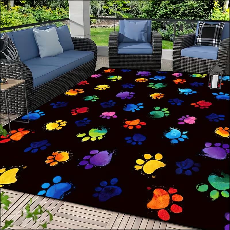 

Vivid Dog Paw Print Carpet Area Suitable for Guest Bedrooms Outdoor Terraces and Garden Decoration Carpets 40x60cm