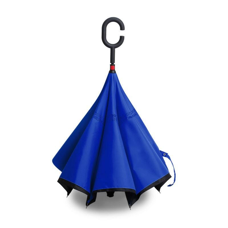 

Двухслойная цветовая схема Зонт для автомобиля с обратной стороны Зонт мужской и женский, для защиты от непогоды и дождя, двойной, с длинной ручкой, большой, противоштормовой, специальный 23 inches