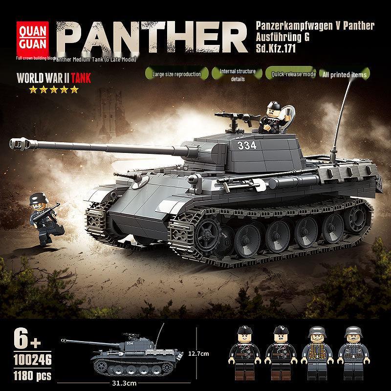 WWII Military Tiger & Panther Tank Building Blocks - Armored Vehicle Assembly Toy Gift
